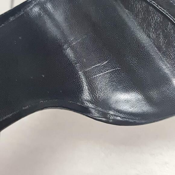 NWOB Saint Laurent Black Leather Heeled Sandals Sz.38.5 - Picture 8 of 8